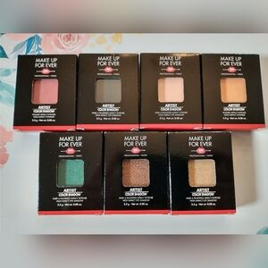 Makeup Forever Eyeshadow Singles Green Pink Copper Blush Champagne Bundle